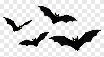 Cartoon Bats Flying In The Night Sky PNG