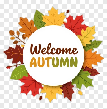Welcome Autumn With Colorful Leaves PNG