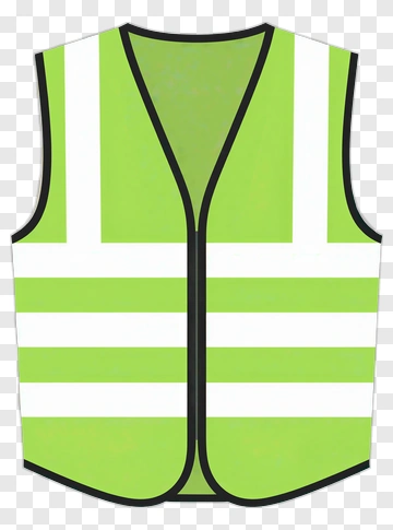 Green Safety Vest With Reflective Stripes PNG