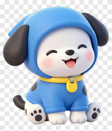 Cartoon Dog In Blue Hoodie PNG