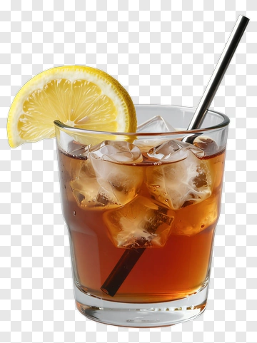 Glass Of Iced Tea With Lemon Slice PNG