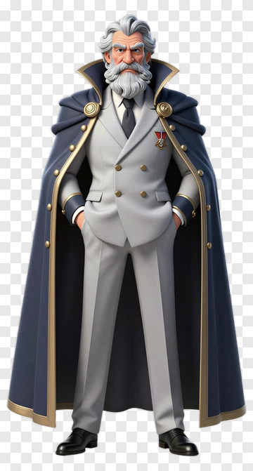 Cartoon Character In A Gray Suit With A Cape PNG