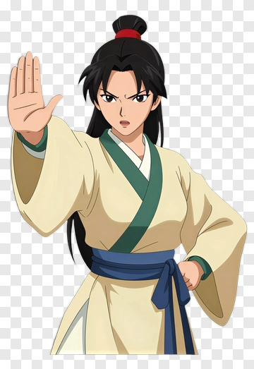 Anime Character Posing In Traditional Outfit PNG