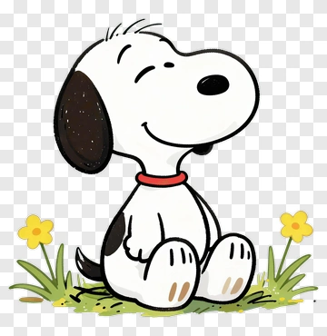 Cartoon Dog Sitting In Grass PNG