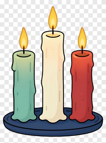 Colorful Candles On A Plate PNG