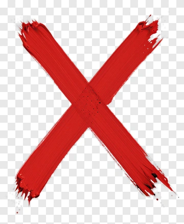 Red Brush Stroke X PNG