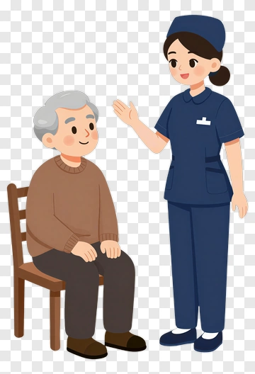 Nurse Communicating With An Elderly Patient PNG