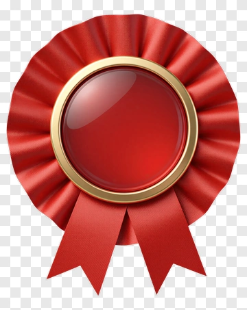 Red Award Ribbon With Gold Seal PNG