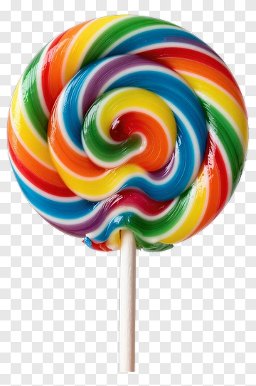 Colorful Swirl Lollipop PNG