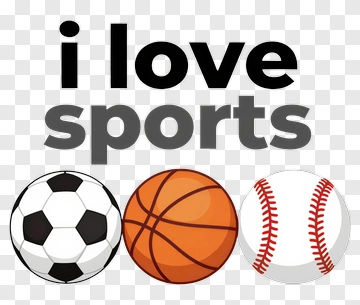 I Love Sports With Soccer, Basketball, And Baseball PNG