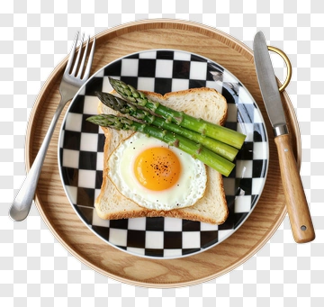 Breakfast Plate With Egg And Asparagus PNG