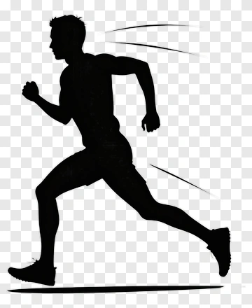 Silhouette Of A Runner In Motion PNG