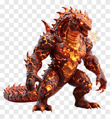 3D Lava Monster PNG