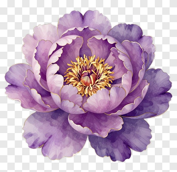 Purple Flower With Golden Center PNG