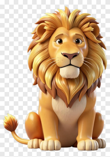 Cartoon Lion Sitting PNG