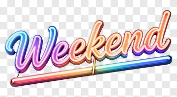 Colorful Weekend Text Design PNG