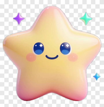 Cartoon Star Character With A Happy Face PNG