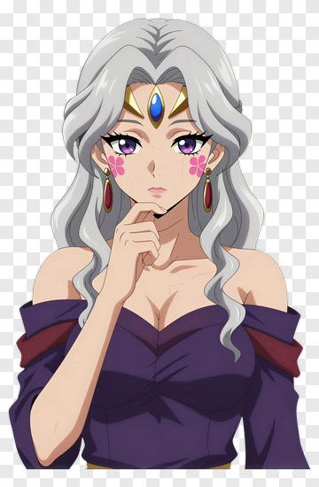 Woman With Silver Hair And Thoughtful Expression PNG