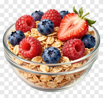 Bowl Of Oatmeal With Berries PNG