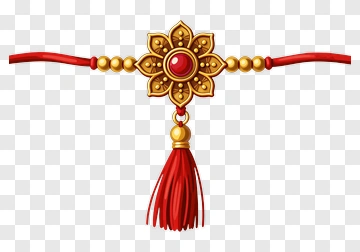 Decorative Red Tassel With Gold Accents PNG