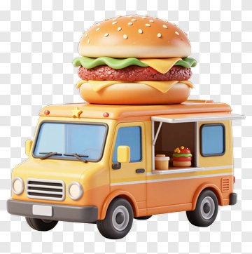 Food Truck With Burger PNG
