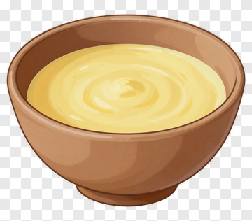 Bowl Of Creamy Yellow Sauce PNG