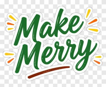 Make Merry Text Design PNG