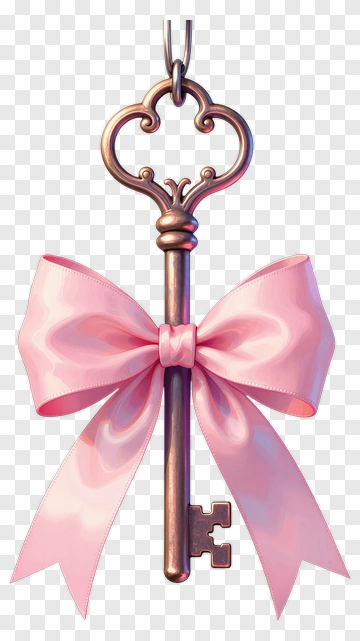 Key With Pink Bow PNG