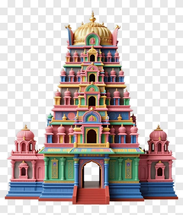 Colorful Temple Model PNG