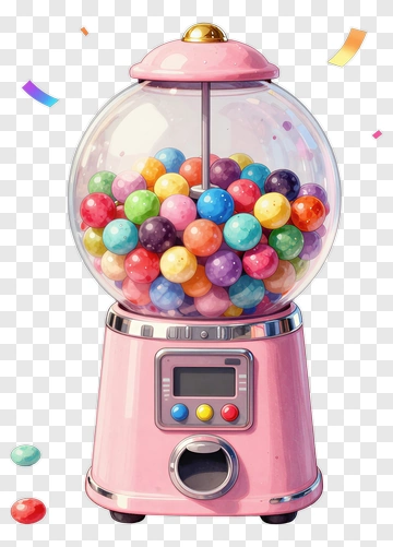 Colorful Gumball Machine Filled With Candy PNG