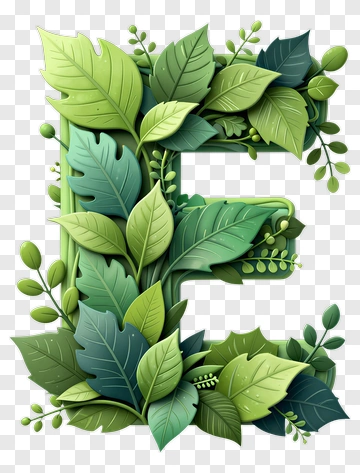 Leafy Letter E PNG