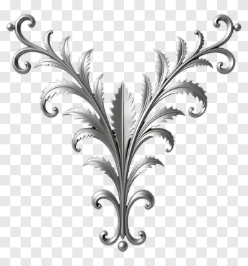 Silver Ornamental Flourish PNG