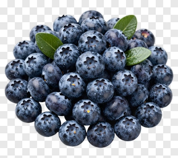 Fresh Blueberries With Green Leaves PNG
