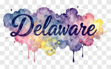 Delaware Watercolor Text PNG