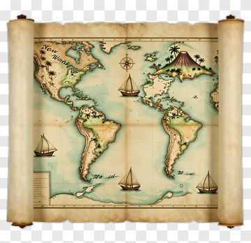 Antique Map Of The New World PNG