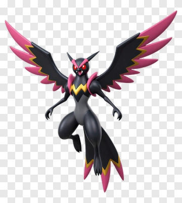 Fighting Pokémon With Black And Pink Wings PNG