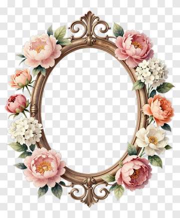 Floral Frame With Pink And White Flowers PNG