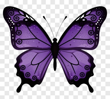 Purple Butterfly With Decorative Patterns PNG