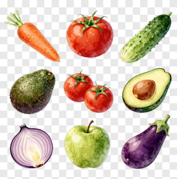 Colorful Vegetable Collection PNG