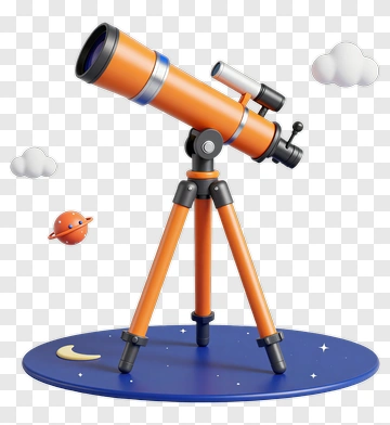 3D Telescope On A Starry Base PNG