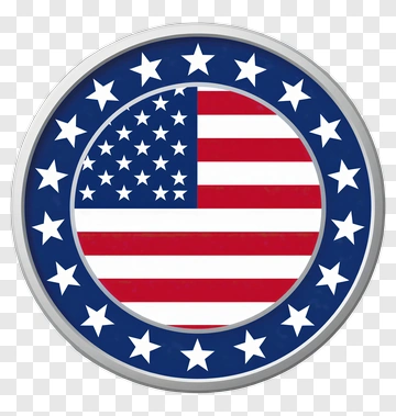 Circular American Flag Emblem PNG