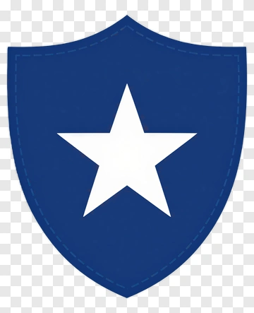 Blue Shield With White Star PNG