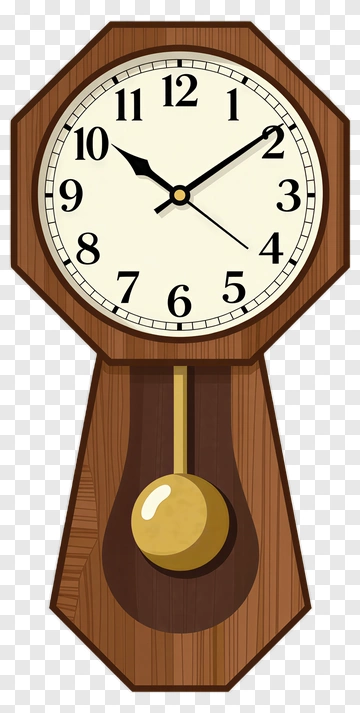Wall Clock With Pendulum PNG