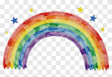 Colorful Rainbow With Stars PNG