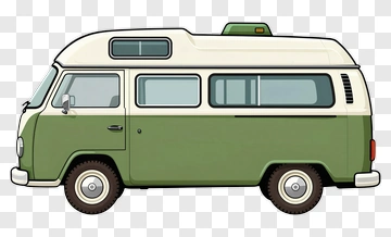 Cartoon Volkswagen Van PNG