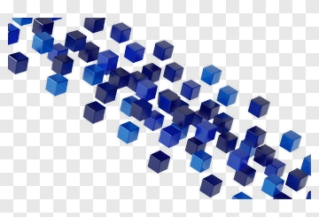 Blue 3D Cubes In Motion PNG