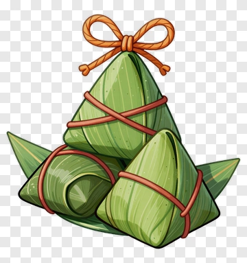 Traditional Zongzi Wrapped In Bamboo Leaves PNG