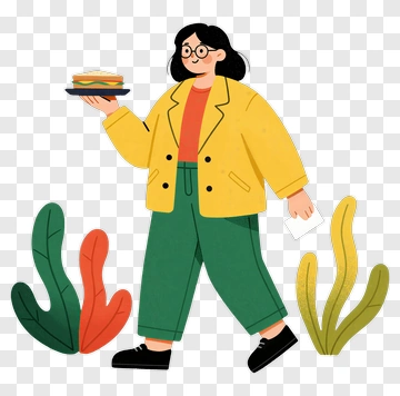 Woman Holding A Plate Of Food PNG