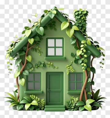 Eco House Surrounded By Greenery PNG