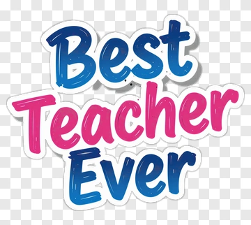Best Teacher Ever Text Design PNG